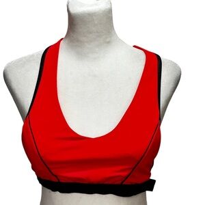 Marika Padded Red and Black Wireless Racerback Sports Bra Size Medium